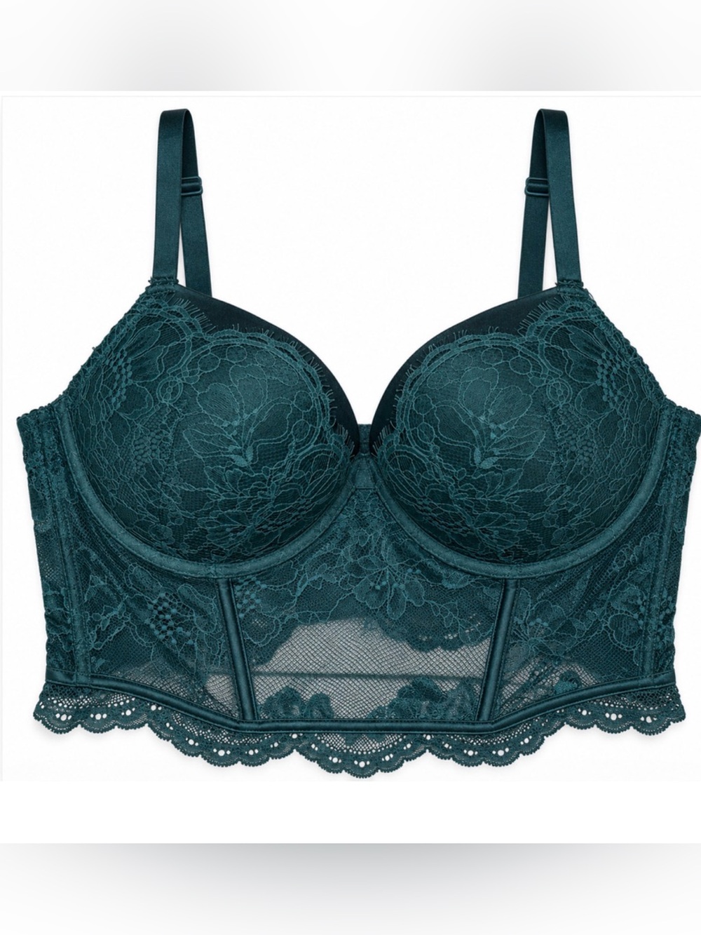VICTORIA'S SECRET GREEN VERY SEXY BOMBSHELL PUSH UP BUSTIER BRA CORSET BRA 36C
